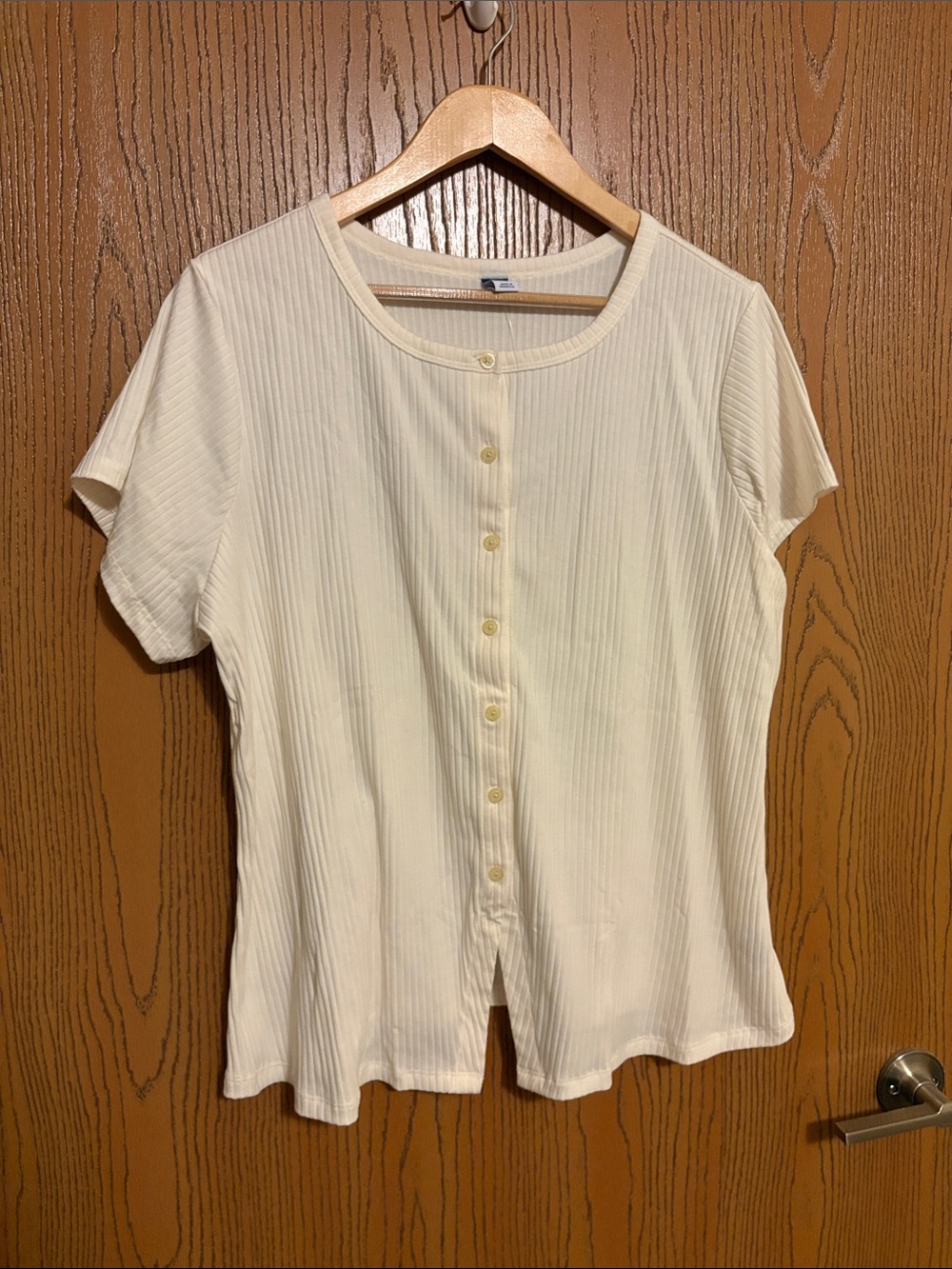 Cream ribbed top